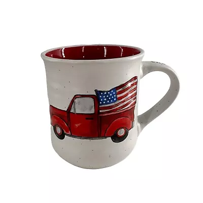 Buy Sheffield Home Ceramic 18oz The Land I Love Coffee Mug Cup Pottery Red Truck USA • 35.64£