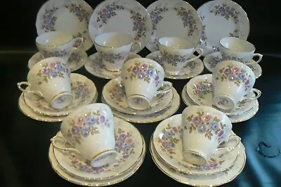 Buy Vintage Sutherland Floral China Tea Set 9 Trios Cups & Saucers Plates 27 Pieces • 65£