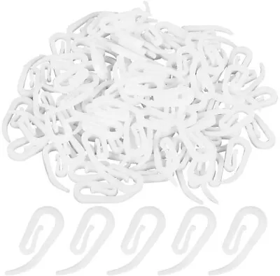 Buy Curtain Hooks For Ring Header Tape White Plastic Nylon Hook Uk Standard Size  • 0.99£