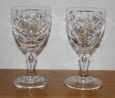 Buy Royal Brierley BRAEMAR - Pair Of Crystal / Cut Glass Small Wine Glasses • 15£