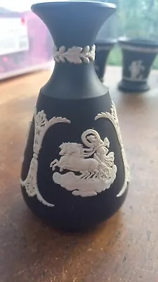 Buy Black Jasperware Wedgwood Vase (vintage) • 25£