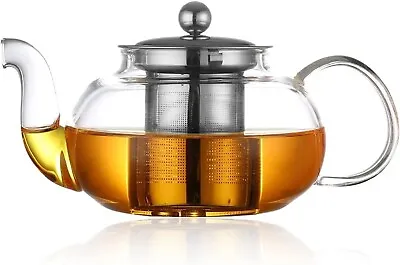 Buy 800ML Glass Teapot With Infuser, High Borosilicate Glass Heat Resistant Kettle • 16.99£
