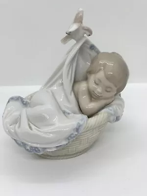 Buy Vintage 1999 Lladro Tender Dreams Figurine Baby In Basket Porcelain Spain #6656 • 55.71£