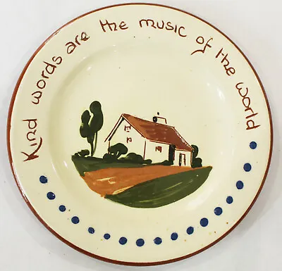 Buy Vintage Dartmouth Pottery Devon Hand Made England  Motto Plate Kind Words • 9.95£