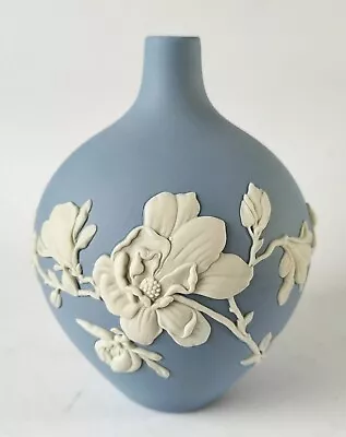 Buy Wedgwood Blue Jasperware Bud Vase Magnolia Blossom  - Boxed • 145£