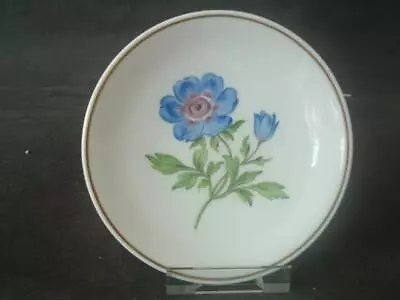 Buy Meissen Blue Anenome Round Pin Dish With Gold Rim • 34.99£