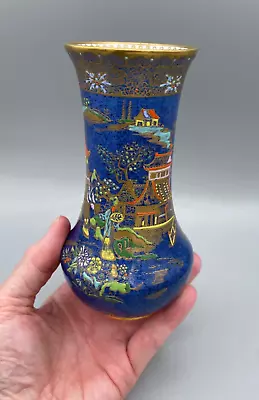Buy W & R Carlton Ware 'Mikado' Pattern 2364 Vintage Vase Blue And Gold ~ Gorgeous ! • 35£