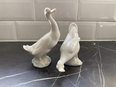 Buy Lladro Nao Duck Figurines Pair Vintage Porcelain Daisa 1978 Spain Goose • 22£