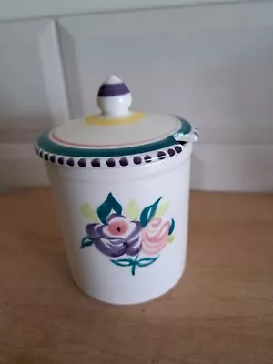 Buy Vintage Poole Pottery Hand Painted Honey/Jam Pot And Lid • 8.99£