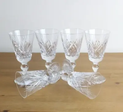 Buy Vintage Crystal Pinwheel  Stemmed Goblet /Glasses  X6 Decorative • 30£