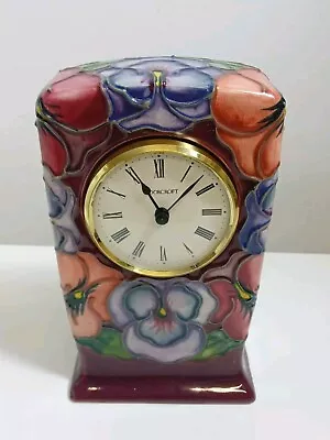 Buy Moorcroft Pottery Clock Circa 1993 RARE DESIGN Vintage Iris Clock Signed VGC, F2 • 51.99£