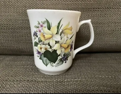 Buy Vintage Royal Grafton Fine Bone China Ribbed Mug Cup Yellow Daffodils • 7£