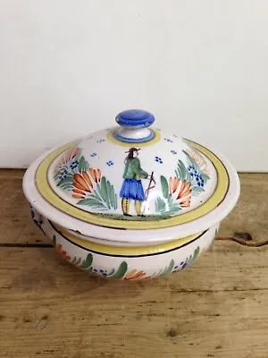Buy Vintage French Quimper Tureen - Chip Under Lid Otherwise Good Condition • 28£