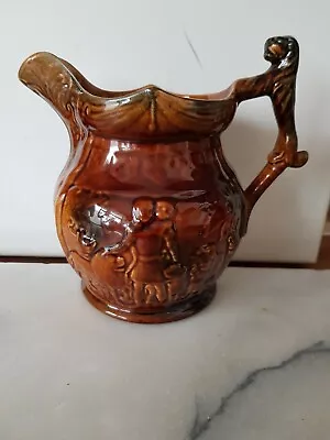 Buy Vintage Pottery Brown Glazed Jug (Lion Scene) By Arthur Wood H14CM X W16cm Vgc • 15£
