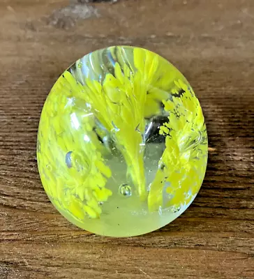 Buy Yellow Flower Art Glass Small Paperweight • 12.82£