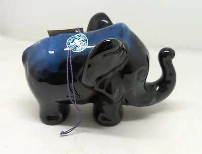 Buy Blue Mountain Pottery Drip Glaze Elephant Trunk Up Figure With Tag Vintage  • 18.93£