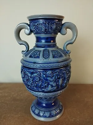 Buy Antique C.1900, Gerz, Westerwald, German Stoneware Vase With Cherubs, 23cm Tall • 22.95£