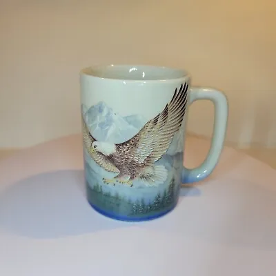 Buy Otagiri Majestic  Eagle Coffee Cup Mug Ceramic Japan Blue Mountains Trees Vtg • 20.40£