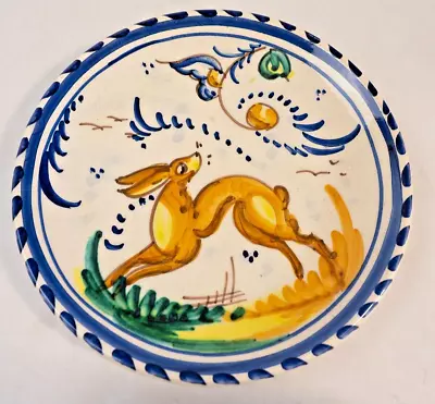 Buy Vintage Spanish Italica Ceramic Plate Wall Plaque With Hand Painted Hare Design. • 9.99£