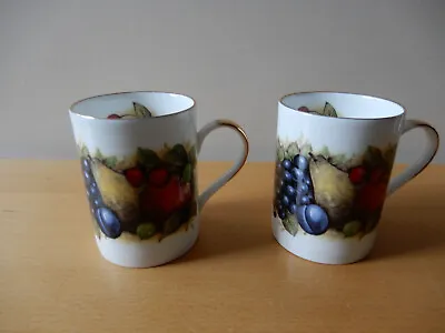 Buy 2x Queen’s China Staffordshire, Antique Fruit Series Mugs By CrownFord Product • 12.50£