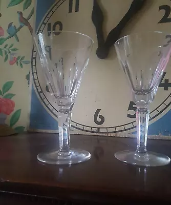 Buy Pair Vintage Waterford Crystal Wine Prosecco Glasses Irish 6 Inch • 29.99£