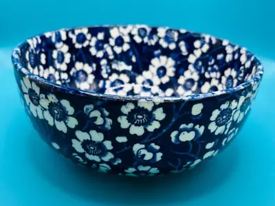Buy Crownford China Co Calico Blue & White Deep Bowl  Made In Staffordshire England • 9.99£