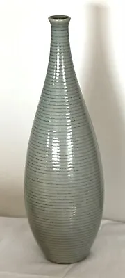 Buy Tall Scandinavian Mid Century Celadon Green Ceramic Bottle Vase 40cm • 49.99£