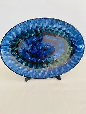 Buy Porthmadog Welsh Art  Pottery Cobalt Blue &  Green Plate- D Clisham • 14£