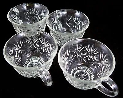 Buy Heritage Thumbprint 6oz Punch Cup Set Of 4 Vintage Hazel Atlas Pressed Glass • 18.69£