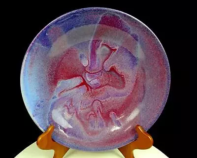 Buy Studio Art Pottery Artist Signed Flambe Glaze Vintage 11 3/8  Wall Hanging Bowl • 68.76£