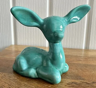 Buy Vintage Anglia Pottery Turquoise Blue Deer Bambi Big Eared Figure Retro Kitsch • 9.45£