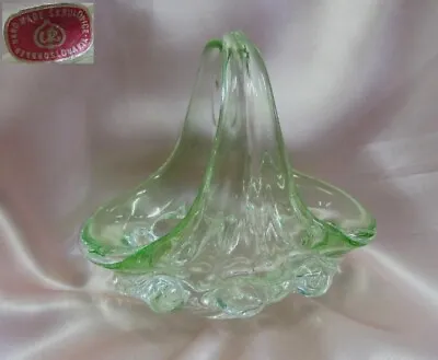 Buy Vintage Czech Crystal Glass Large Bowl Bonbonierre Handmade • 102.30£