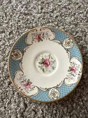 Buy Blue Round Saucer Plates Staffordshire Rose MYOTT STAFFORDSHIRE England • 17.01£