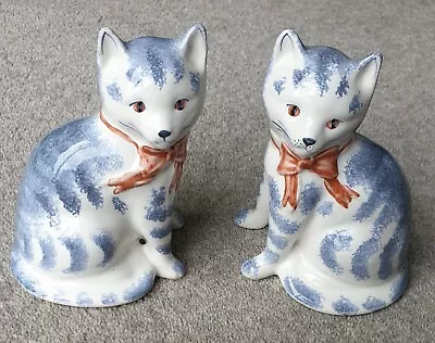 Buy Pair Of Vintage Rye Pottery Cats Kittens • 25£