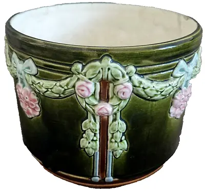 Buy Art Nouveau Flower Pot / Cachepot Around 1910 With Floral Decor / Calibration Forest • 282.59£