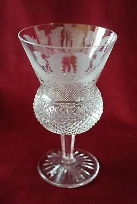 Buy Edinburgh Crystal Thistle Pattern - Chipped Wine Glass - Signed • 10£
