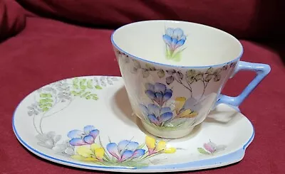 Buy English Crown Ducal Crocus Snack Plate & Cup Set #4722 Hand Painted Porcelain • 23.97£
