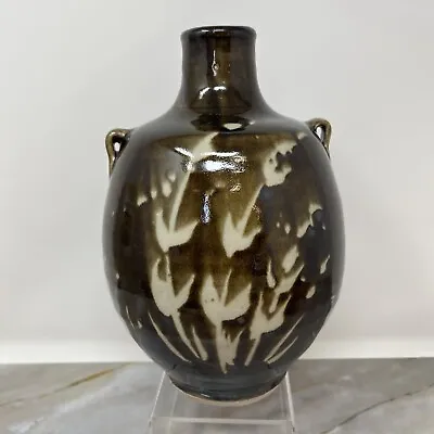 Buy Jim Malone Stoneware Footed Vase With Lugs For Burnby Pottery 22 Cms Tall #482 • 450£
