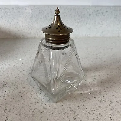 Buy Silver Plate & Clear Cut Glass Vintage Art Deco Antique Sugar Sifter Shaker • 8.99£