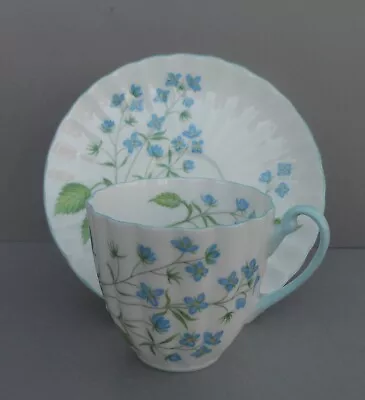 Buy A Shelley  American Brooklime  14060 Ludlow Shape Demitasse Cup & Saucer. C.1960 • 55£