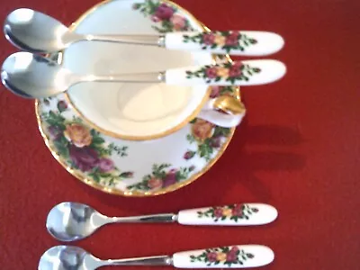 Buy Good Match For Royal Albert Old Country Roses 4 Exquisite Tea Spoons UK • 7.99£