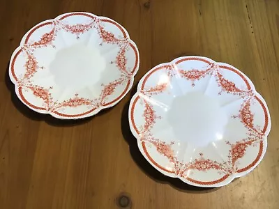 Buy 2 X Foley Wileman Pre Shelley Fine China Scallop Rimmed Cake Plates Floral Swags • 11.99£