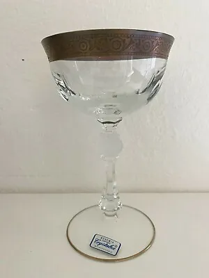 Buy Bohemia Glass Crystalex Clear Gold Rim Check Republic Jessie Champagne Coupe • 28.24£