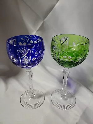 Buy Bohemian Cut-To-Clear Colorful Crystal Goblets Set Of 2 • 115.26£