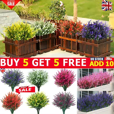 Buy Artificial Flowers Fake Plants Plastic UV Resistant Home In/Outdoor Garden Decor • 1.95£