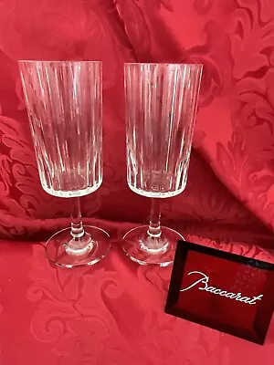 Buy FLAWLESS Exquisite BACCARAT France Crystal HARMONIE Pair WATER Stem GOBLET Glass • 448.35£