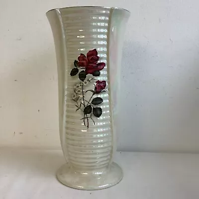 Buy Vintage Arthur Wood Pearlescent Rose Vase 32cm Tall • 19.95£