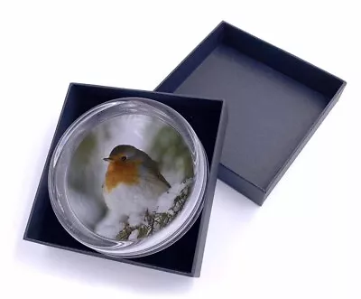 Buy Robin Red Breast In Snow Tree Glass Paperweight In Gift Box, AB-R16PW • 19.99£