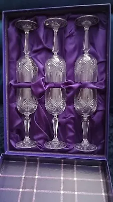 Buy 6 Boxed Edinburgh Crystal Sherry Glasses Excellent Unused Condition • 20£