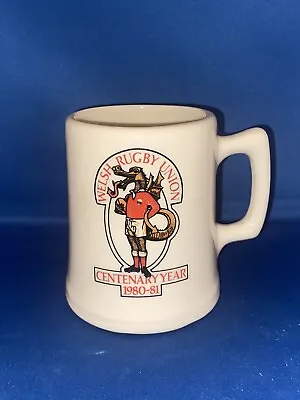 Buy Mens 1980/81 Centenary Year Vintage Welsh Rugby Union Tankard Mug Dragon Pottery • 7.99£